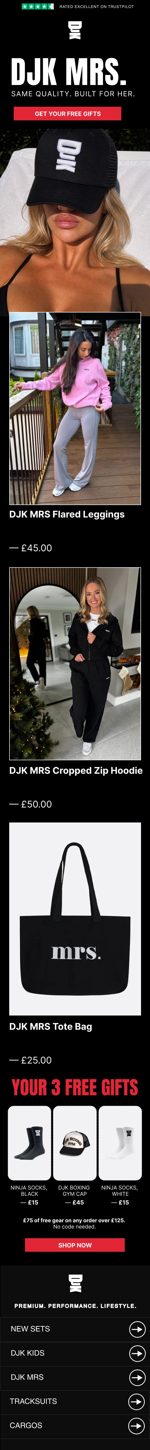 DJK MRS email for the women’s range